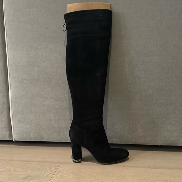 MICHAEL Michael Kors Jamie Stretch Over The Knee Boots in Black in black suede - Picture 3 of 7